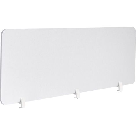 Séparateur de Bureau Panneau Synthétique Acoustique Tissu 180 x 50 cm Blanc Cassé Split