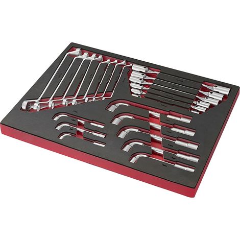 Assortimento di 22 utensili SOGI TER-02 - chiavi poligonali - chiavi snodate - chiavi a tubo - per riparazione auto (1/5)