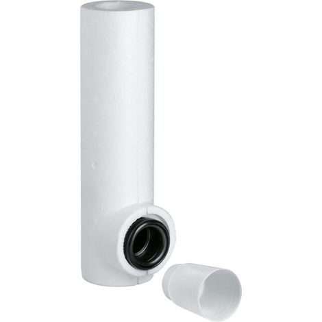 GROHE Wandeinbau-Spülrohr 43908, für aufgesetzte Keramik-Spülkästen, mit Füllventil, Servo-Ablaufventil, 280 mm lang (1/2)