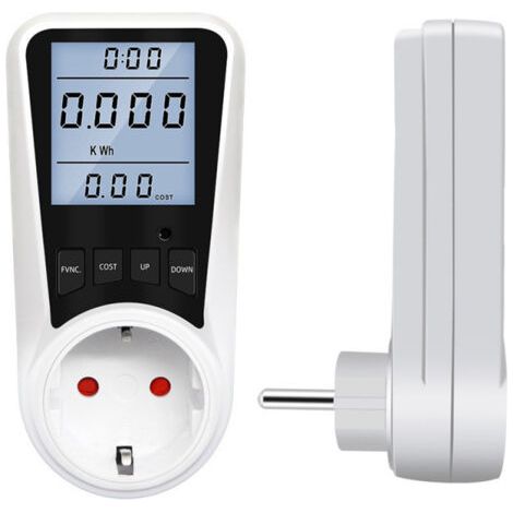 Energiemesser-Steckdose, Energieverbrauch mit 7 Überwachungsmodi, LCD-Hintergrundbeleuchtung, Stromverbrauchssteckdose 3680W MAX (1/5)