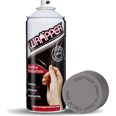 Wrapper Spray Vernice Removibile Tinta Metallizzata - Colore: GRIGIO ALLUMINIO