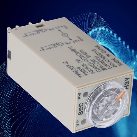 Relais temporisé 8 pôles H3Y-2, bouton rotatif transparent réglable, appareils électroménagers, équipements électriques, 0-3 s, 220 V CA (1/5)