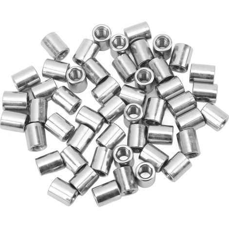 50-teiliges Set runder Verbindungsmuttern M5 x 0,8 8 L10 mm Innengewinde, rostfreies Verbindungsmuttern-Set für Rohrleitungen (1/5)