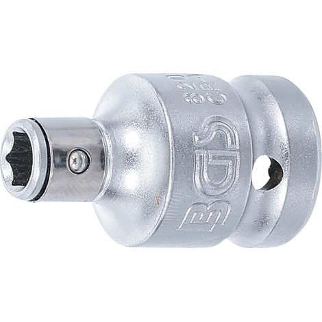 1 Adaptateur avec bille de retenue 12,5 mm six pans intérieurs 6,3 mm pour outil mécanique
