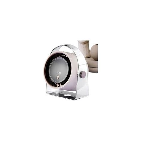 Ventilateur de table rechargeable sans pales, 13,5 x 9,5 x 17 cm, pour voyage, maison, extérieur, beige (1/5)