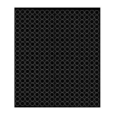 Kreisaufkleber, 1 cm Durchmesser, Punkte, 357 Stück, schwarz glänzend