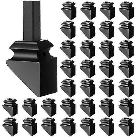 Supports de balustre en fer, compatibles avec les balustres carrés en fer forgé, compatibles avec les supports d'escalier inclinés, pour une utilisation avec 1 étagère WHBYV (1/4)