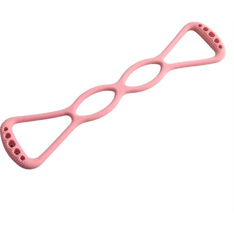 Sangle de traction en forme de 8 pour le yoga et les étirements, en silicone, bande élastique pour tout le corps, les épaules, le dos et le renforcement musculaire, rose (1/3)