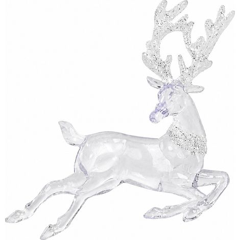 Ornement de Noël renne, bois pailletés, décoration suspendue effet cristal pour sapin (1/5)