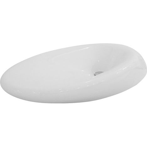 Lavabo Touch appoggio/sospeso 90x45 in ceramica bianco lucido di
