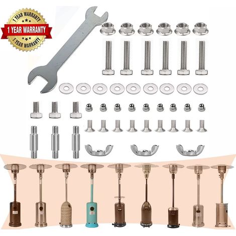 Tour de parapluie chauffante d'extérieur, accessoires de chauffage carrés, Kit de chauffage à écrou à vis