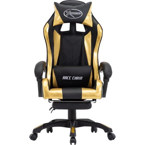 Maison Exclusive - Gaming-Stuhl mit Fußstütze Golden und Schwarz