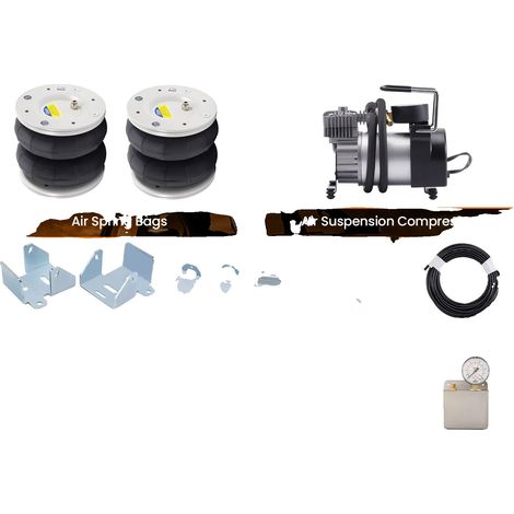 Kit de muelles y compresor de suspensión neumática, capacidad de carga de 4000 kg, compatible con Ford Transit 2001-2024 RWD, dimensiones 61 x 20 x 15 cm, fácil instalación, fabricado en caucho de alt (1/5)