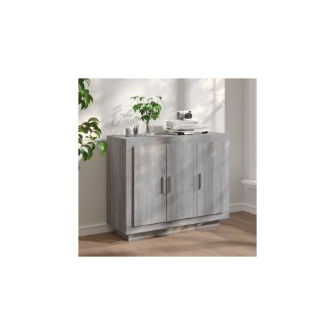 Buffet Sonoma gris 92x35x75 Bois d'ingénierie (1/5)
