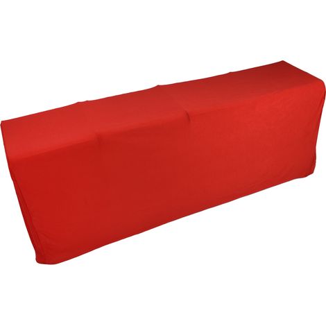 Housse de table extensible rouge 8FT (244x76x76cm) en rétractable (1/4)