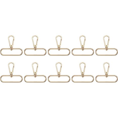 10Pcs Crochet Pivotants, Mousquetons Ovales de 2 Pouces en Métal avec Anneau en Forme de Griffe pour la Fabrication de Sacs à Main, Porte-Clés, Ceintures, Couleur Or (1/5)