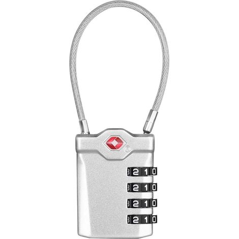 Schloss TSA Zahlenschloss 4stellig Koffer Rucksack 1 Stück Silber (1/5)
