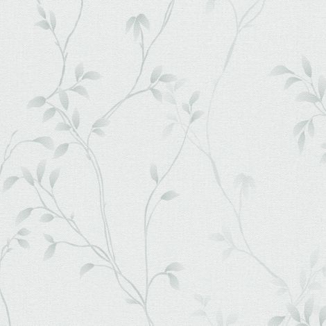 Empapelado estilo country Profhome 397673 papel pintado no tejido texturado con ornamentos florales mate blanco gris 5,33 m2