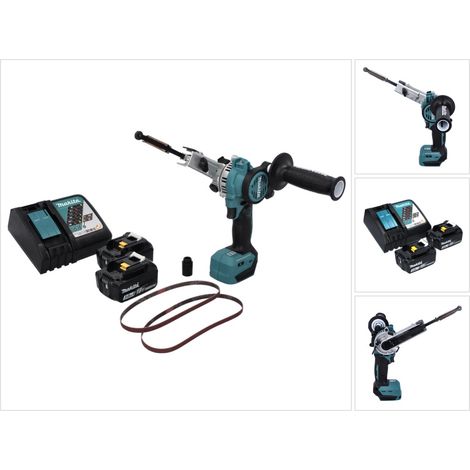 Makita DBS 180 RF lima a nastro a batteria 18 V 9 x 533 mm senza spazzole + 2x batteria ricaricabile 3,0 Ah + caricatore