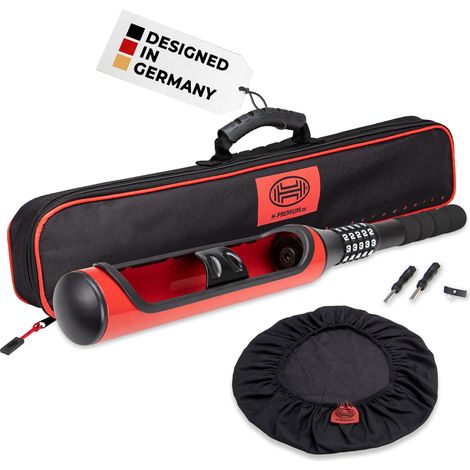 HEYNER® Lenkradsperre 640 mm – Baseball‑Design, 5‑stelliges Zahlenschloss, schwerer Diebstahlschutz, rot‑schwarz