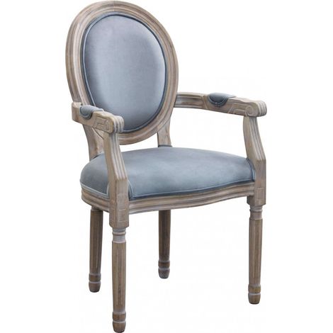 Poltrona Constance in Velluto Grigio 55x46x96 h cm in Velluto Grigio (1/5)