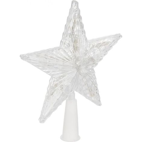 Paris Prix - Cimier Sapin Lumineux étoile 20cm Blanc Chaud (1/3)