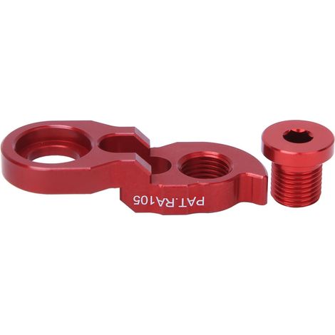 Prolongateur de patte de dérailleur vélo, rallonge pour cadre et attache arrière compatible 34T à 52T - Rouge (1/5)