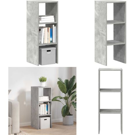 vidaXL Bücherregal Stapelbar Betongrau 30x30x80 cm Holzwerkstoff (1/5)