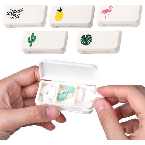 Scatola portaoggetti portatile piccola da 5 pezzi,scatola portaoggetti portatile piccola da 3 pezzi per 1 giorno,scatola portaoggetti portatile (1/5)