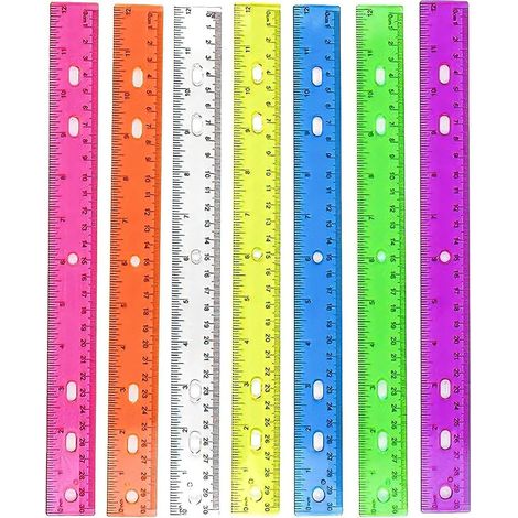 Règle transparente de 30 cm avec trou, à dessin, mathématique (1/5)