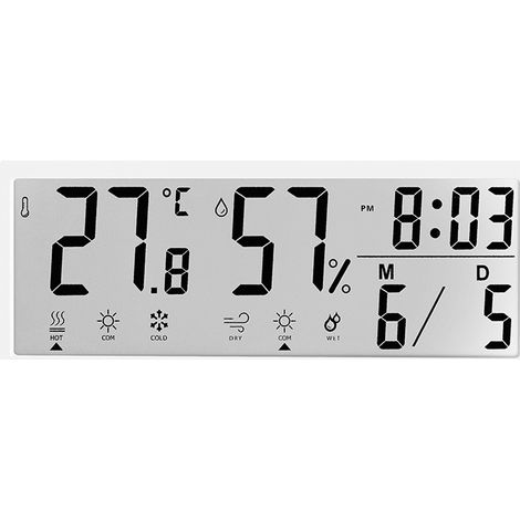 Simple large screen clock, living room wall clock, temperature display, modern clock, wall-mountable/freestanding, digital wall clock, modern decorative wall clock for living room, small table clock f (1/5)
