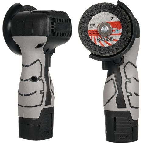Meuleuse d'angle sans fil, outil de meulage électrique 7000 tr/min, avec 2 batteries 16,8 V 2000 mAh et lame de coupe, pour brique polie, bois, pierre, acier (1/5)