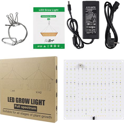 Lampe horticole LED pour plantes succulentes, spectre complet, panneau quantique, indice d'étanchéité IP20, dissipation de chaleur par convection naturelle, deux modes (croissance et floraison) (1/3)