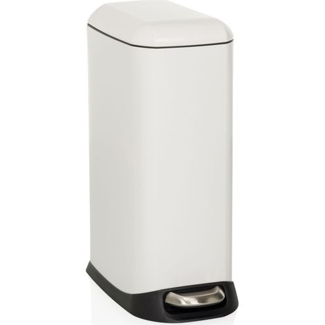 Abfallsammler / Mülleimer CLEAN SLIM 20L Stahl weiß hjh OFFICE