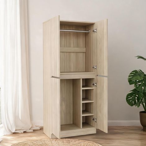 Commode coloris natural bois en bois 70 x 40 x 170 cm (1/5)