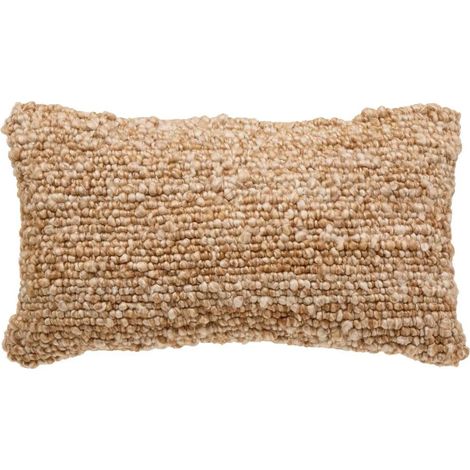 Coussin Déco Effet Laine "Volna" 30x50cm Camel