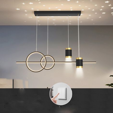 Suspension pour salle à manger, longue bande lumineuse décorative, éclairage de salle à manger, suspension LED moderne pour salon,lumière tricolore (1/5)