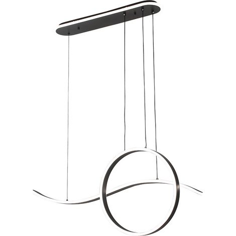 Suspension Style noire 205 W 17940 lm 3000–6000 K 100 x 15 cm, éclairage d'ambiance avec télécommande (1/2)