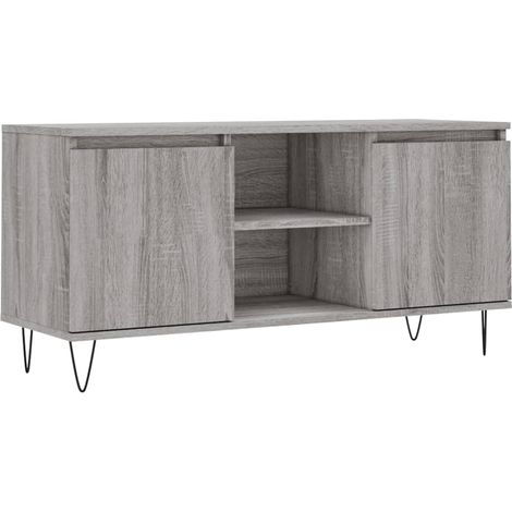 Mobile TV multimediale scaffale TV credenza TV sala da pranzo soggiorno camera da letto sonoma 104 x 35 x 50 cm legno ingegnerizzato grigio 020028374