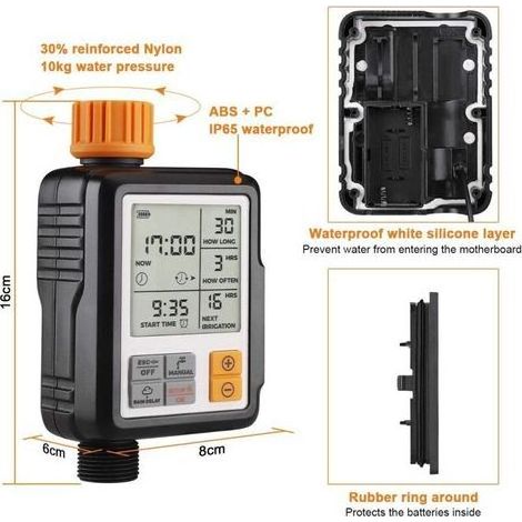 Programmateur Arrosage Automatique Minuteur Arrosage Goutte à Goutte, Imperméable et Utilisé à l'extérieur, Modes Multiples, 3\