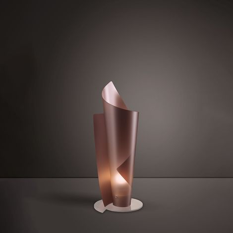 Lampada da tavolo in Polilux VELA Rame diametro 27 x h70 cm