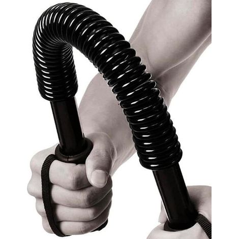 1 Barre d'exercice à ressort, Acier, Noir, 20kg à 60kg, Renforcement bras et poitrine, Maison (1/5)