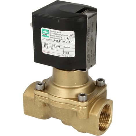 Electrovanne Buschjost 8254300.9154.2304 G3/4,5,8m³/h,0-10bar +90°C,NBR, 230VAC