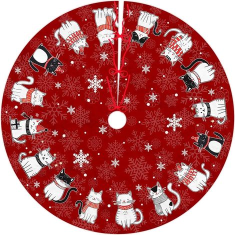 Jupe sapin Noël90cm, tapis rond couvre-pied décoratif pour Noël, Nouvel An et fêtes (1/4)