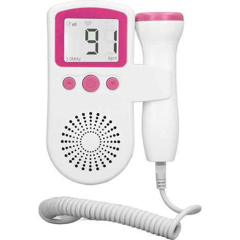 3.0MHz Moniteur de Battements Cardiaques Fœtaux Haute Sensibilité Détecteur de Sons du Cœur Rose LCD (1/5)