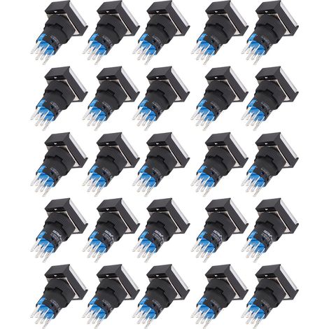 Lot de 25 interrupteurs à bouton-poussoir industriels autobloquants avec voyant lumineux, 220 V CA, pour machines-outils (1/5)