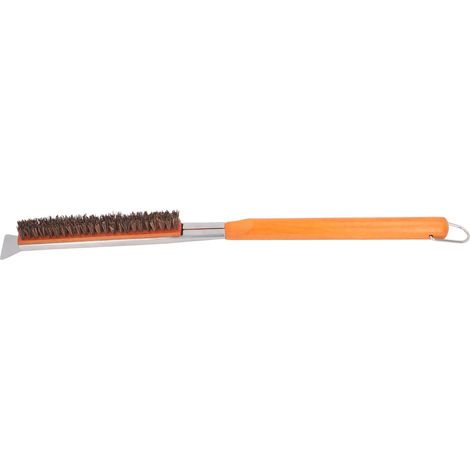 Brosse de nettoyage pour four à pizza de 53 cm (21 pouces) avec grattoir et anneau de suspension pour éliminer les résidus alimentaires tenaces. (1/5)