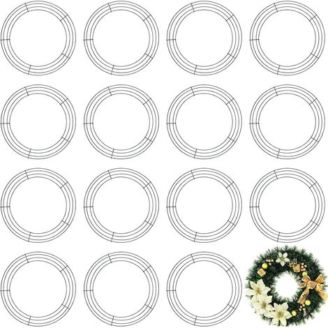 Juego de 16 marcos redondos de metal (30,5 cm) – soportes para coronas florales DIY, Navidad/manualidades
