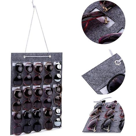 Porte-lunettes mural suspendu 15 compartiments organiseur de rangement pour lunettes