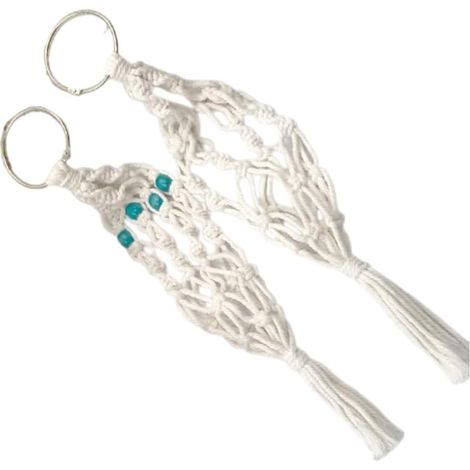 Lot de 2 cache pots suspendus élégants et originaux, tissés à la main, (1/5)
